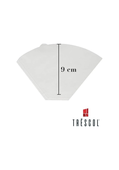 Trescol Kahve Filtresi, Beyaz Kağıt, 4 Numara, Büyük Boy, 100'lü Paket