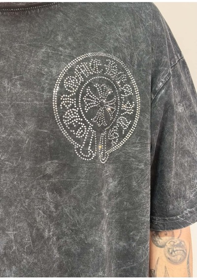 Zaee Vintage Washed Taşlı Oversize T-shirt Antrasit