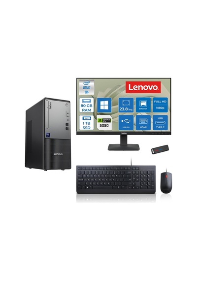 Lenovo ThinkCentre Neo 50T Gen 6 2413BD007WTR24H28 Ultra 7 265 80 GB 1 TB SSD RTX5050 23.8" W11H Masaüstü Bilgisayar + USB Bellek