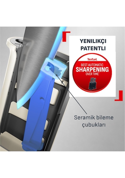 Tefal Eversharp 3'lü Entegre Otomatik Bileyicili Bıçak Seti 586917