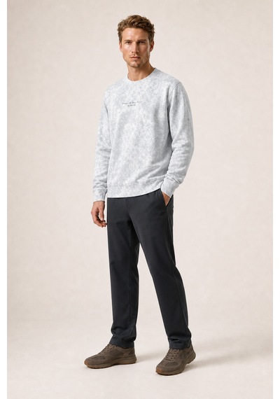 Redline Rummi Desenli Kışlık Yeni Sezon Erkek Regular Fit Sweatshirt Beyaz