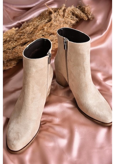Fox Shoes Bej Süet Kadın Bot G654013102