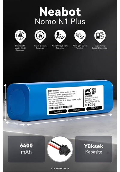 Neabot Nomo N1 Plus 6400mah Robot Süpürge Bataryası K.k