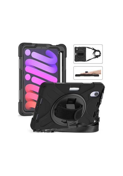 iPad Uyumlu  Mini 2021 6.nesil Zore Defender Tablet Silikon - Siyah Arka Kapak