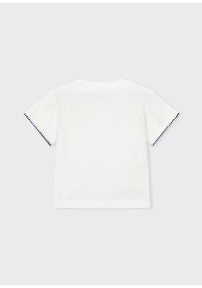 Mayoral Kız Çocuk Örgü Detaylı Tshirt Krem