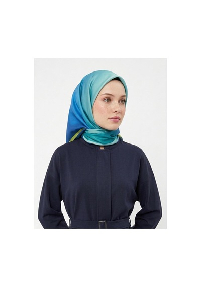 Bushu Degrade Twill Eşarp Degrade Yeşil-mavi