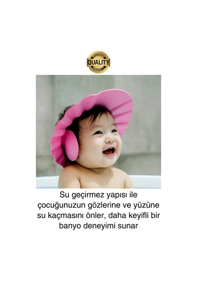 Svein Ayarlanabilir Çocuk Bebek Duş Şapkası Göze Şampuan Su Sabun Koruyucu Banyo