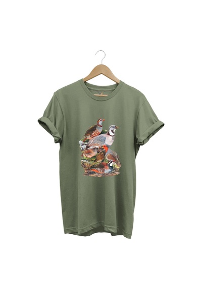 Avcılık Hunter Keklik Avcılığı Baskılı Regular Fit %100 Pamuk Haki T-shirt Haki