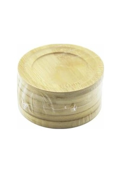 Çay Tabağı, Bambu Ve Ahşap, Yuvarlak, 9.7 Cm Çap, 6 Adet