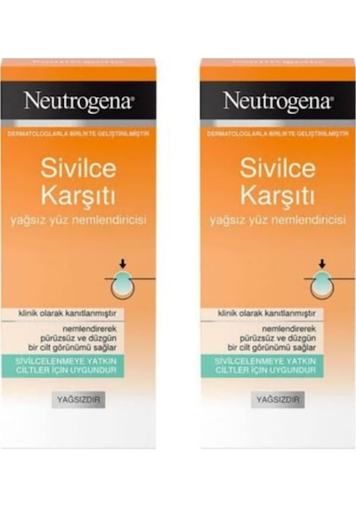 Neutrogena Sivilce Karşıtı Yağsız Yüz Nemlendiricisi 2 x 50 ML