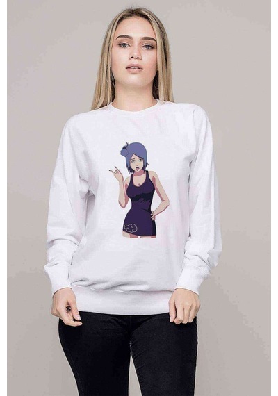 Anime Tokyo Ghoul Anteiku Baskılı Beyaz Kadın Sweatshirt (528343229)