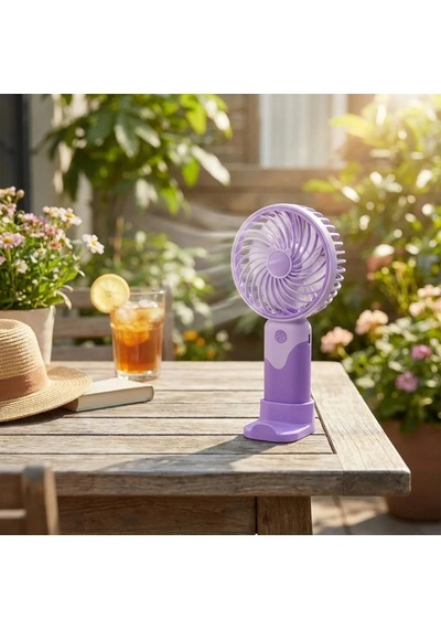 3 Kademeli Masaüstü Ve El Fanı Telefon Tutuculu, 3 Farklı Değiştirilebilir Halka Tasarımlı Mini Fan Mzl37a
