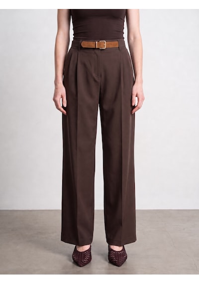 DİLVİN 72715 Kemerli Pileli Pantolon-kahve