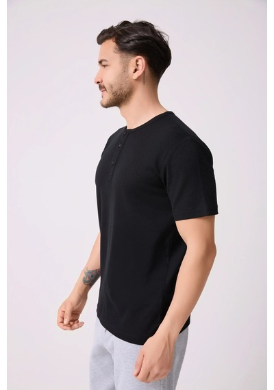 Defys Erkek Henley Yaka %100 Pamuklu Dokulu Kumaştan Kısa Kollu Günlük Basic Siyah Tişört Siyah - 852146174 Siyah Defys Erkek Henley Yaka %100 Pamuklu Dokulu Kumaştan Kısa Kollu Günlük Basic Siyah Tişört Siyah - 852146174 Siyah