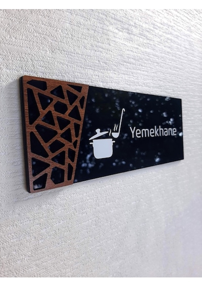 Wooden Serisi Yemekhane Kapı Isimliği