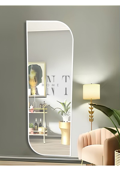 Nice Boy Aynası 120x40 Konsol Aynası, Dresuar Aynası, Asimetrik Ayna 120 X 40 Beyaz Anthomeno8b1 Beyaz
