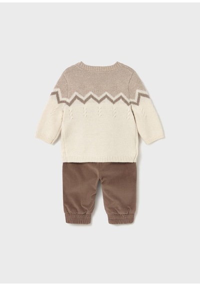 Mayoral Newborn Erkek Bebek Kazak Ve Pantolon Set Kahverengi