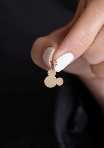 14 Ayar Altın Mickey Kolye Ucu Sarı Altın
