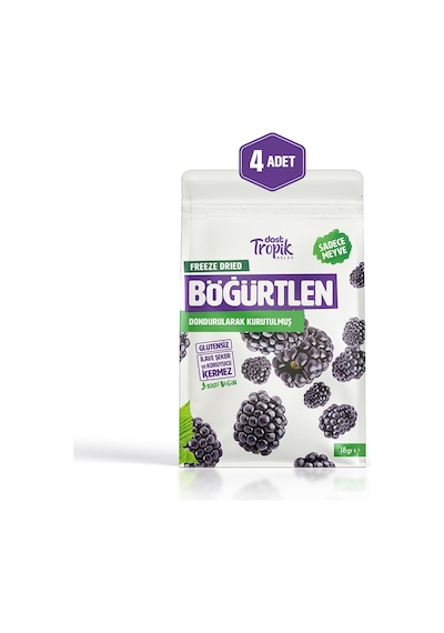 Dondurularak Kurutulmuş Böğürtlen 18 G Freeze Dried Meyve Cipsi Çıtır Meyve Kurusu 4 Adet