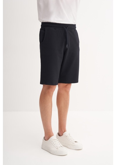 Cazador Slim Fit Dar Paça Likralı Örme Bermuda Şort 60820 Lacivert