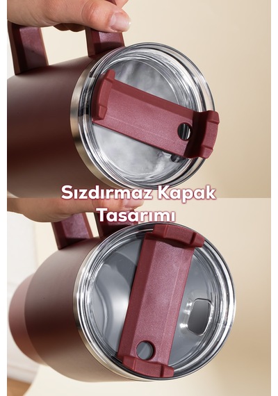Perotti 17236-1 Colte V2 Paslanmaz Çelik Sporcu Termos Bardak Matara Kırmızı 1,2 Lt Kırmızı