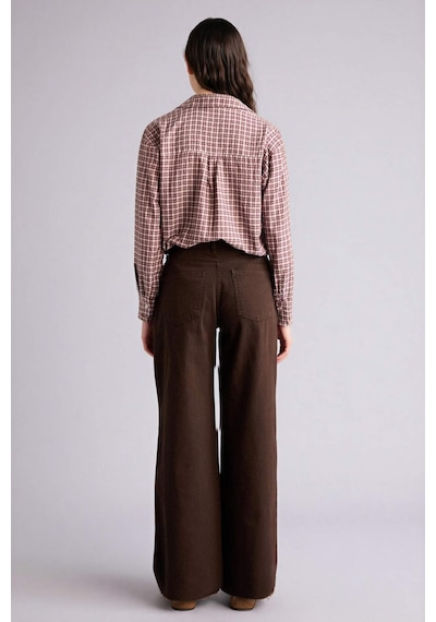 Defacto %100 Pamuk Wıde Leg Normal Bel Gabardin Pantolon E4381AX25SP Kahve