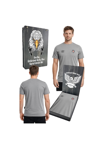 Beşiktaş Umbro Beşiktaş Antrenman T-shirt Pamuklu 25/26 Uv Kutu Gri.