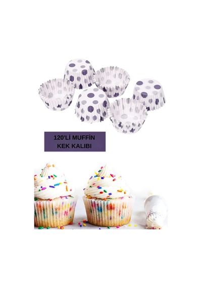 120 Adet Muffin Kağıt Kek Kalıbı Belirtilmemiş Çok Renkli Diğer