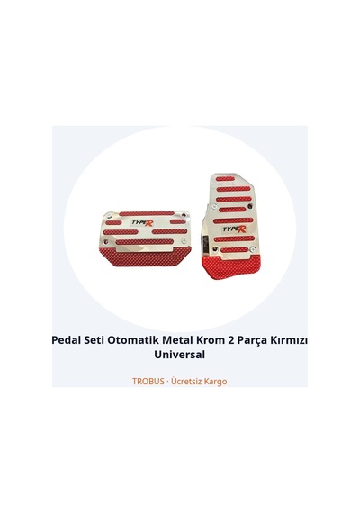 Trobus Audi Q3 2019-2025 Uyumlu Pedal Seti Otomatik Metal Krom 2 Parça Kırmızı