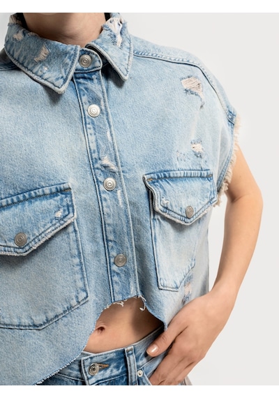 LOFT Oversize Kadın Yelek Lf2036028 Q1.v1 Denim