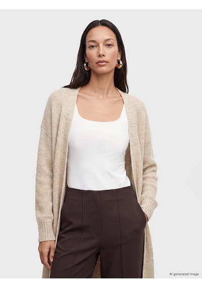 LC Waikiki Lc Waıkıkı Bej Şal Yaka Oversize Kadın Triko Hırka Xl-2xl