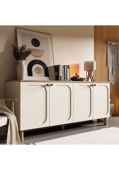 1700 Monza 180 Cm Membran Mdf Kapaklı Bohem Konsol Sepet-beyaz