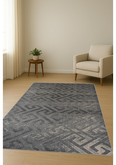 Modern Desenli Dijital Baskı Kaymaz Taban Halı H0964 Renkli
