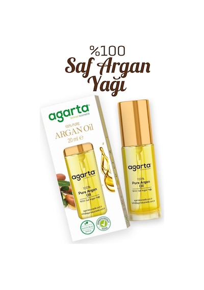 Agarta Organik Soğuk Sıkım %100 Argan Yağı - Saç Ve Vücut Onarıcı Bakım Yağı 20 ML