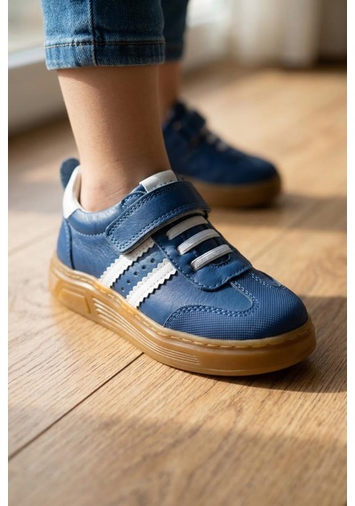 Tuğba Ortopedi 271 Çocuk Okul Öncesi Deri Sneaker Mavi