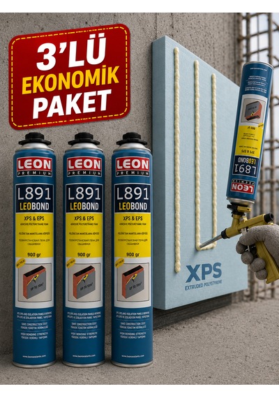 3 Adet Strafor Yalıtım Malzemesi Güçlü Yapıştırma Köpüğü 900 Gram