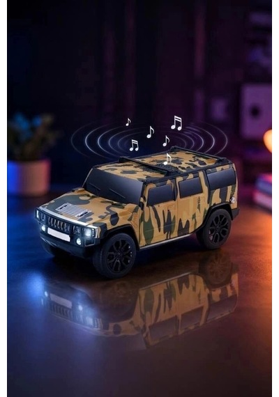 Premium Torima Bluetooth Hoparlör Araba Tasarımlı D48 Kamuflaj Ses Sistemi Radyolu Parti
