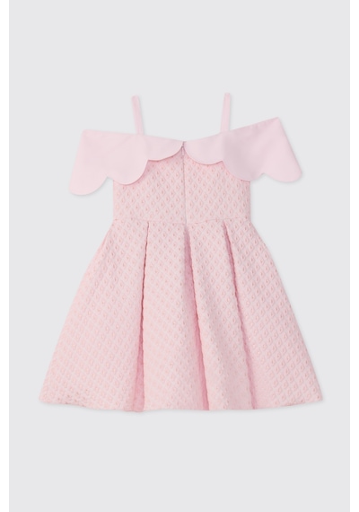 Panço Kız Çocuk Pembe Parti Elbisesi