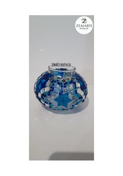 El Yapımı Otantik Mozaik Avize Aplik Lambader Cam 12 Cm Lacivert - 806844425 Lacivert