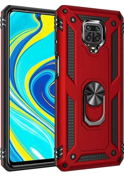Xiaomi Redmi Note 9 Pro Kılıf Zore Vega Kapak Kırmızı