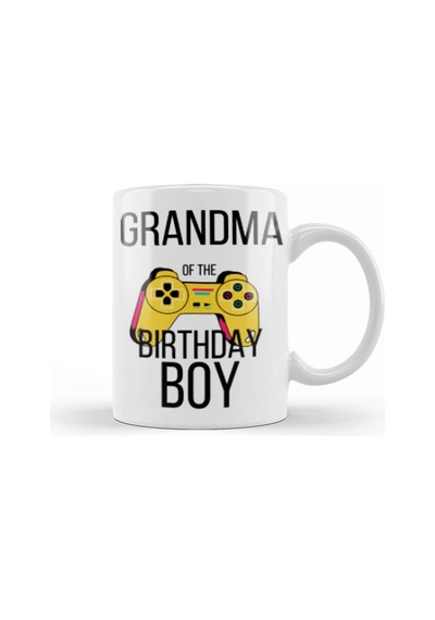 Grandma Of The Birthday Boy Matching Video Game Birthday Kupa Bardak Porselen Karışık