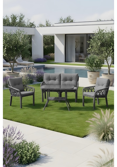 Lumisgarden Neva Rattan Bahçe Takımı 2+1+1 +masa Gri Lumisgarden Neva Rattan Bahçe Takımı 2+1+1 +masa Gri