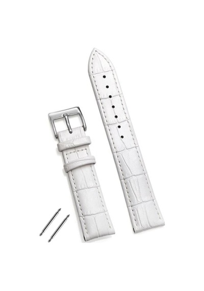 Fossil 18mm Saat Uyumlu Beyaz Renk Croco Baskılı Deri Saat Kordonu Kayışı Diğer