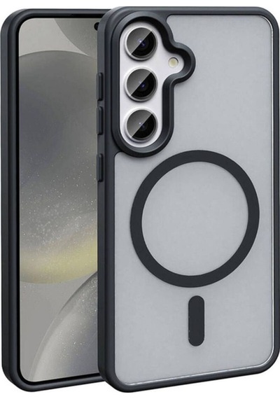 Galaxy S24 Plus Kılıf M-safe Şarj Özellikli Mat Arka Yüzey Zore Sio Kapak Siyah