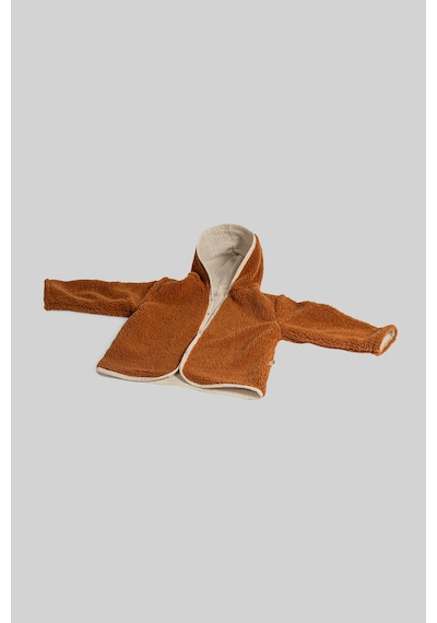 Luckka Heritage Puffy Astarlı Peluş Bebek Çocuk Ceket - Kopüşonlu Peluş Mont - Ztpufceket Kahverengi