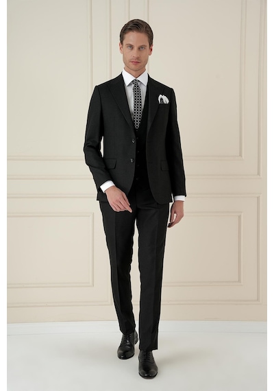 Efor Tk 911 Slim Fit Siyah Spor Takım Elbise Siyah