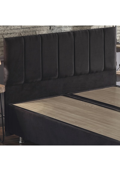 Nironyatak Niron Ela Baza Ve Başlık Seti 200X200 Cm Çift Kişilik Siyah Kumaş
