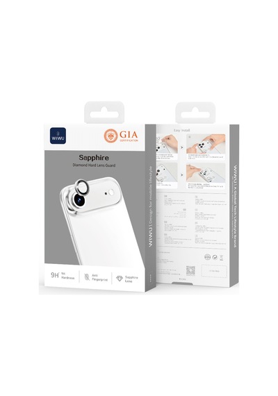 Apple Uyumlu   iPhone 17 Air Wiwu Lg-003 Lens Guard Çizilmeye Dayanıklı Safir Kamera Lens Koruyucu Gümüş