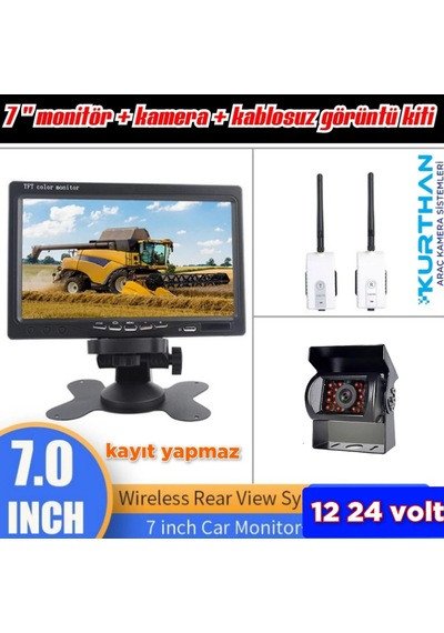 Bus Kamera+7 İnç Monitör+wifi Set 12-24 V Kayıt Yapmaz