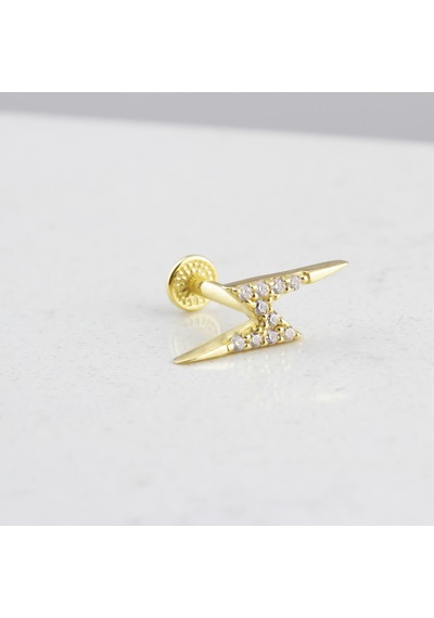Glorria Altın Şimşek Tragus Piercing Çok Renkli 70555533